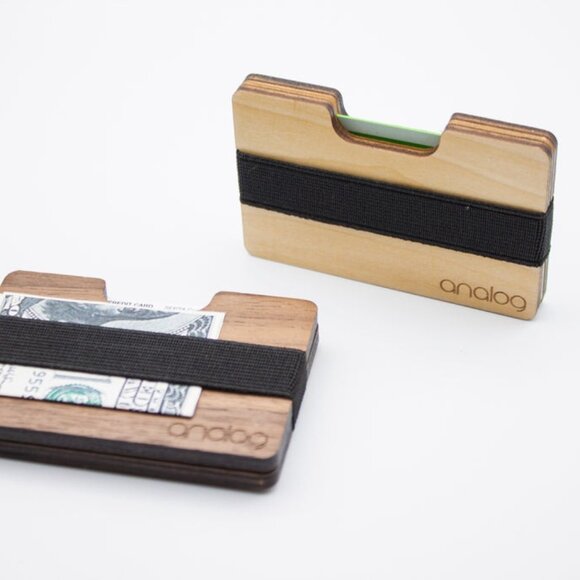 Birch & Walnut Wallet Card Holder Duo - Picture 3 of 6